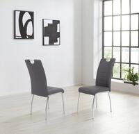 Esszimmerstuhl HELA "Andrea", grau (grau, silberfarben), B:43cm H:100cm T:64cm, 97%