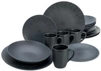 Kombiservice CREATABLE "Geschirr-Set Vesuvio", schwarz, 16 Stk., Steinzeug,