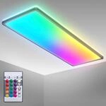 B.K.LICHT LED Deckenleuchte "BK_PL1555 RGBW Deckenlampe, LED Panel, mit Farbwechsel,