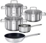 Topf-Set R&Ouml;SLE "MOMENTS, 5-tlg. incl. Pfanne 28 cm", silberfarben, T&ouml;pfe, Topf-Set