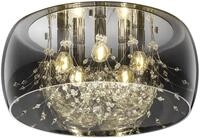 TRIO LEUCHTEN Deckenleuchte "Crystel", grau (chrom), 5, &Oslash; 50cm H: 23,5cm, 1 Stk.,