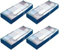 Unterbettkommode WENKO "Modell Air", blau (stoff: blau, folie: transparent), B:105cm