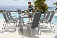 Garten-Essgruppe MERXX "Amalfi Deluxe", grau, Obermaterial: 100% Polyester,