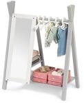 Puppenkleiderschrank MUSTERKIND "Puppen-Garderobe - Viola, grau/wei&szlig;", rosa...