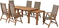 Garten-Essgruppe MERXX "Acapulco", beige (natur, grau), Polyester, Massivholz,