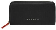 Geldb&ouml;rse BUGATTI "ELLA", Damen, schwarz, Kunstfaser, leicht gl&auml;nzend, unifarben,