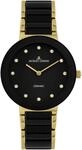 Keramikuhr JACQUES LEMANS "Monaco", gold (schwarz, goldfarben), Armbanduhren, Damen,