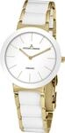 Keramikuhr JACQUES LEMANS "Monaco", wei&szlig; (wei&szlig;, goldfarben), Armbanduhren, Damen,