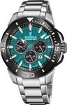 Chronograph FESTINA "Chrono Bike", silber (silberfarben, t&uuml;rkis), Armbanduhren,