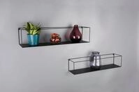 Ablageregal MIRRORS AND MORE "Tinka", schwarz, B:65cm H:15cm T:15cm, Metall, Regale,