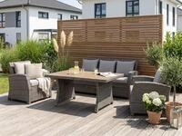 Gartenlounge-Set KONIFERA "Siros", braun (braun, beige), Polyrattan, Sitzm&ouml;bel-Sets,