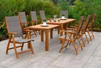 Garten-Essgruppe MERXX "Acapulco", beige (natur, grau), Polyester, Massivholz,