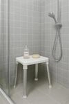 Dusch- und Badhocker BISCHOF "Splash", wei&szlig; (wei&szlig;, silberfarben), B:42cm H:52cm