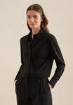 Hemdbluse SEIDENSTICKER "Schwarze Rose", Damen, Gr. XS (34), schwarz, 67%...