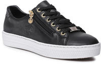 Sneaker RIEKER, M&auml;dchen, Gr. 36, schwarz, Leder, unifarben, Schuhe Sneaker, mit