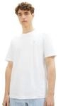 Rundhalsshirt TOM TAILOR DENIM "Crewneck", Herren, Gr. L, wei&szlig;, Single Jersey,