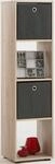 Mehrzweckregal FMD "Mega 4", braun (eichefarben), B:36,5cm H:138,5cm T:33cm,
