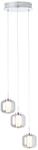 BRILLIANT Pendelleuchte "Rafa", grau (chrom, rauchglas), 3, &Oslash; 22cm H: 125cm, 1 Stk.,