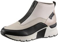 Schlupfboots RIEKER, Damen, Gr. 37, beige (creme, schwarz), Lacklederimitat,