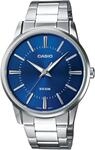 Quarzuhr, silber (edelstahlfarben, blau), CASIO TIMELESS COLLECTION, Armbanduhren,