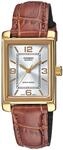 Quarzuhr, braun (cognac, goldfarben), CASIO TIMELESS COLLECTION, Armbanduhren, Damen,