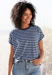 Kurzarmshirt ELBSAND "Caira", Damen, Gr. M (38), grau (grau, marine gestreift),