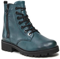 Schn&uuml;rstiefelette REMONTE, Damen, Gr. 36, blau (petrol), Leder, used, Schuhe