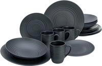 Kombiservice CREATABLE "Geschirr-Set Lava Stone", schwarz, 16 Stk., Steinzeug,