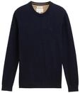 TOM TAILOR Herren Strickpullover aus Baumwolle, blau, Meliert, Gr. XXL