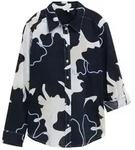 TOM TAILOR Damen Bluse mit Muster, blau, Gebl&uuml;mt, Gr. 36