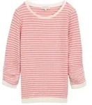 TOM TAILOR DENIM Damen Sweatshirt mit Streifenmuster, rot, Gestreift, Gr. XXL