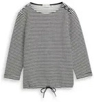 TOM TAILOR Damen Langarmshirt mit Knopf-Details, blau, Gestreift, Gr. XXL