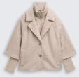 TOM TAILOR Damen Boucl&eacute; Cape Jacke im 2-in-1-Look, beige, Meliert, Gr. XXL