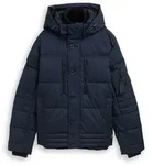 TOM TAILOR Herren Puffer-Jacke mit abnehmbarer Kapuze, blau, Uni, Gr. XXL
