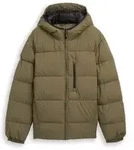 TOM TAILOR DENIM Herren Lightweight Puffer-Jacke mit Kapuze, gr&uuml;n, Uni, Gr. XXL