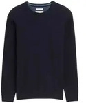 TOM TAILOR Herren Strickpullover aus Baumwolle, blau, Meliert, Gr. XXL