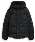 TOM TAILOR Herren Puffer-Jacke mit abnehmbarer Kapuze, schwarz, Uni, Gr. XXL
