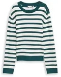 TOM TAILOR Damen Strickpullover mit Streifenmuster, gr&uuml;n, Gestreift, Gr. XXL