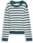 TOM TAILOR Damen Strickpullover mit Streifenmuster, gr&uuml;n, Gestreift, Gr. XXL