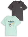 TOM TAILOR Jungen T-Shirt im 2er-Pack, gr&uuml;n, Uni, Gr. 92/98