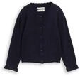 TOM TAILOR M&auml;dchen Ajour Cardigan mit Herzkn&ouml;pfen, blau, Uni, Gr. 92/98