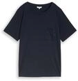 TOM TAILOR Damen Plus Size - Boxy Fit T-Shirt mit Brusttasche, blau, Uni, Gr. 46