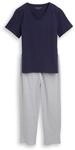 TOM TAILOR Damen Pyjama-Set, blau, Gemustert, Gr. 36