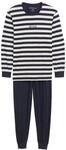 TOM TAILOR Herren Pyjama-Set mit Streifenmuster, blau, Gestreift, Gr. 48