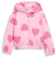 TOM TAILOR M&auml;dchen Cropped Hoodie Sweatjacke mit Muster, rosa, Gemustert, Gr....
