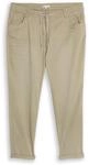 TOM TAILOR Damen Plus Size - Cropped Slim Hose, gr&uuml;n, Uni, Gr. 44/28