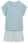 TOM TAILOR Damen Pyjama-Set mit Muster, blau, Gemustert, Gr. 36