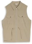 TOM TAILOR Damen Plus Size - Regular Fit Weste mit Brusttaschen, gr&uuml;n, Uni,...