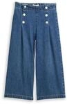 TOM TAILOR M&auml;dchen Wide Leg Jeans, blau, Uni, Gr. 110