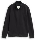TOM TAILOR Jungen Sweatjacke mit Stehkragen, schwarz, Uni, Gr. 152